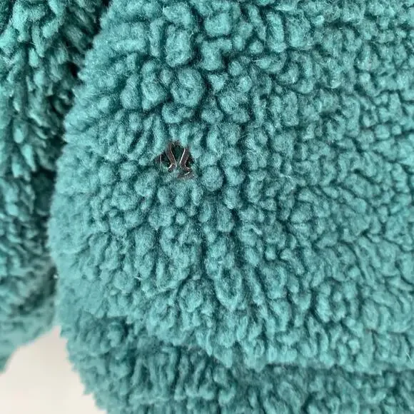 Lululemon Cinchable Fleece Zip Up 6 Green Jasper Plush High Neck Sherpa Athletic - Picture 4 of 16